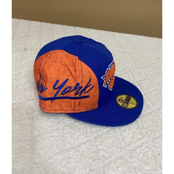 New Era 59Fifty New York Knicks Embroidered Orange/Blue Fitted Hat Size 7 1/2 - Picture 7 of 16